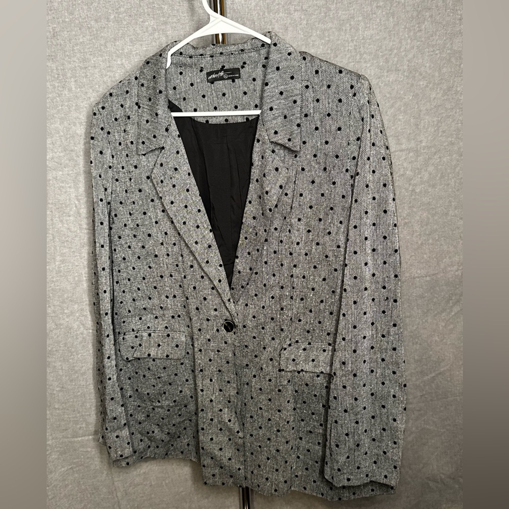 Gray/Black Polka Dot Blazer